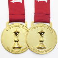 Venda quente chinesa de medalhas de metal de futebol de ouro 24k para competição personalizada chinesa